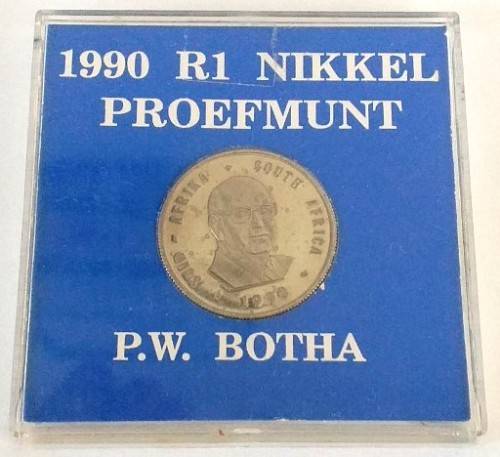 1990 R1 Proof Coin - PW BOTHA (in original casing)