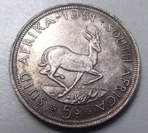 1951 SA Silver Crown / Five Shillings - EXCELLENT DETAILS