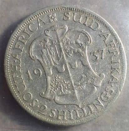 1937 Collection of Union of South Africa: incl SILVER HALF CROWN + TWO + ONE SHILLING