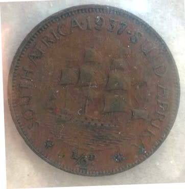 1937 Collection of Union of South Africa: incl SILVER HALF CROWN + TWO + ONE SHILLING