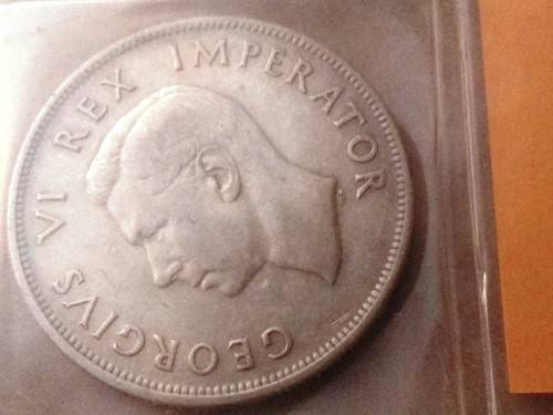 1937 Collection of Union of South Africa: incl SILVER HALF CROWN + TWO + ONE SHILLING