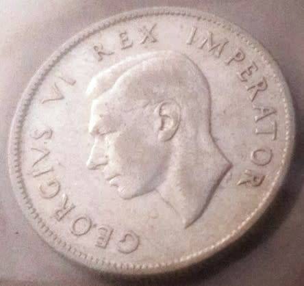 1937 Collection of Union of South Africa: incl SILVER HALF CROWN + TWO + ONE SHILLING