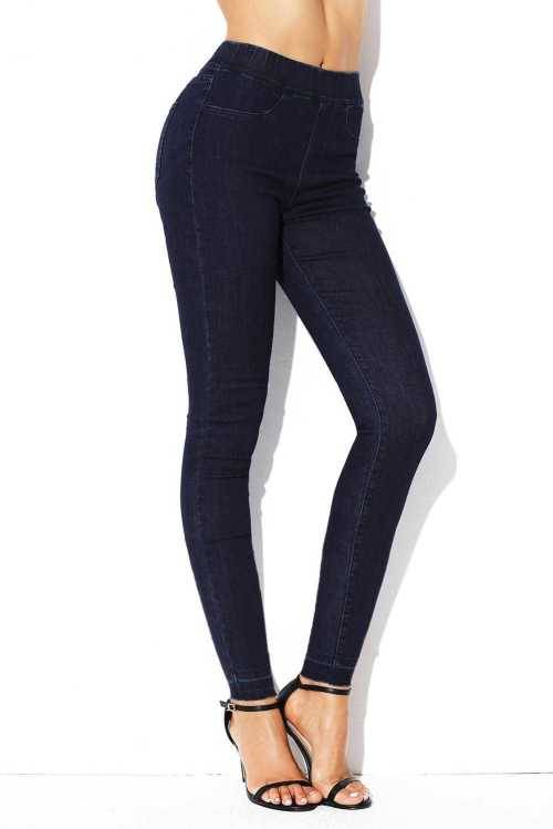 Navy Jeans - Elastic Waist Size S and M Available