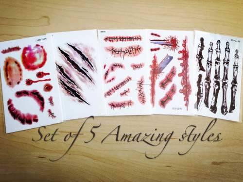 Halloween Zombie Waterproof Party Temporary Tattoo