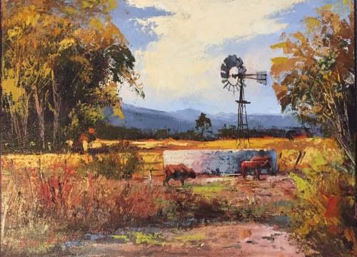 Stunning Stan Polson (SA 1971 -) original oil painting on canvas (40 x 30 cm). Low start..