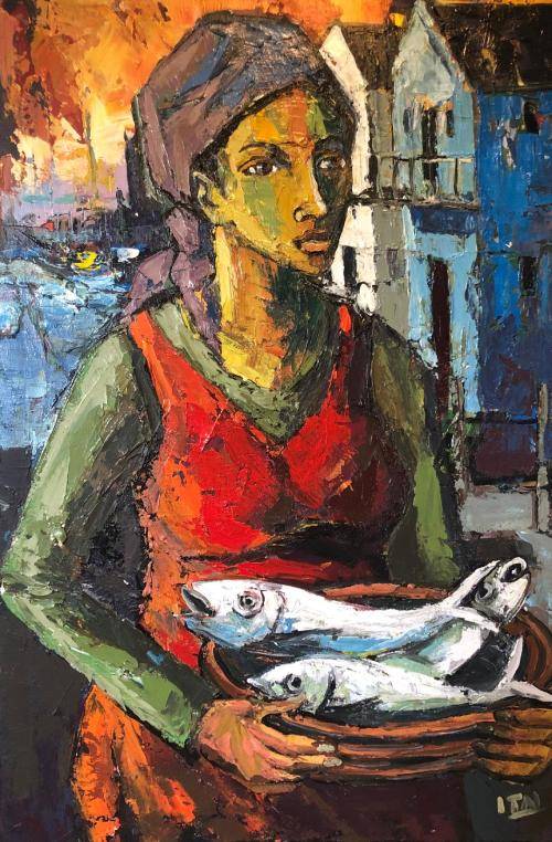 Spectacular Itai Vangani original oil painting on stretched canvas (91 x 61cm).