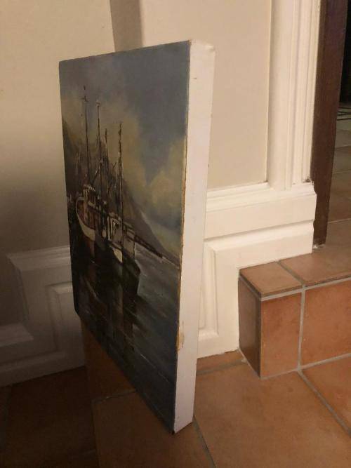 Stan Polson (SA 1971 -) original oil painting on canvas (46 x 35 cm).