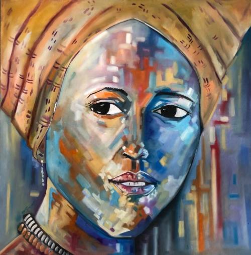 Elegant Francis Sibanda original oil painting (84 x 83 cm) Investment art