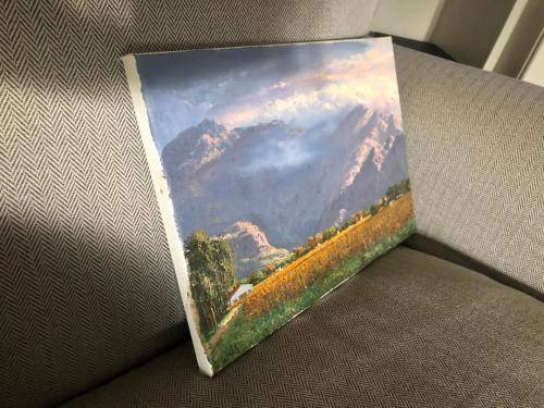 Lovely Casey van der Leek original oil painting on stretched canvas (35 x 25 cm).