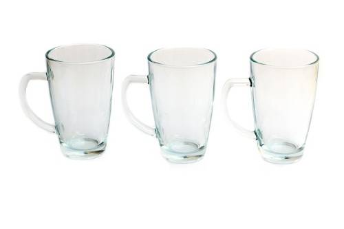 CONSOL GLASS COFFEE MUGS 225ML SET OF 3
