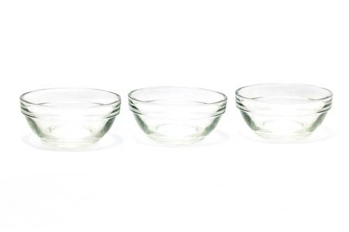 *R69* SMALL GLASS BOWLS 90MM SET OF 3