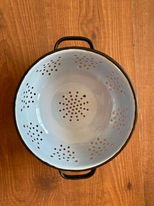 Enamel Colander French Style Colander Country Kitchen Vintage Retro Antique