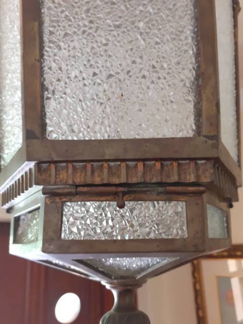 Beautiful art deco sold brass and Glass Lantern from mutual building for Pethericksa87