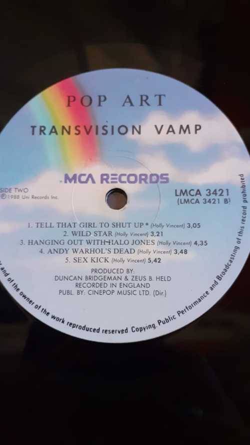 Transvision Vamp - Pop Art - Vinyl LP Record 33 RPM LMCA 3421