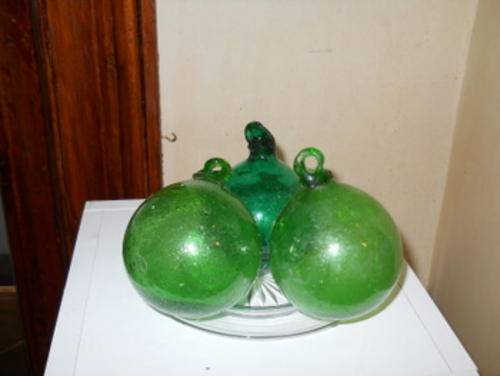 Green Glass Balls - large