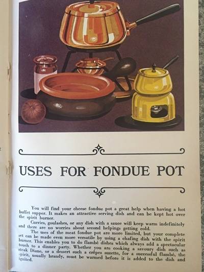 Vintage complete Fondue set with Vintage Fondue book