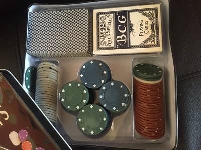 Vintage Boxed in Tin Complete POKER SET nice Gift crazy R1.00