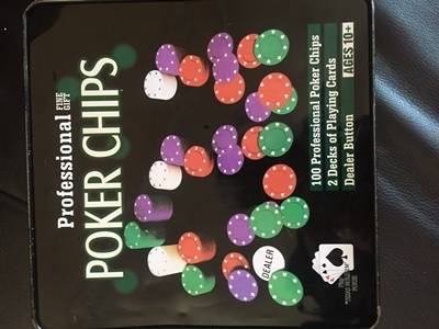 Vintage Boxed in Tin Complete POKER SET nice Gift crazy R1.00