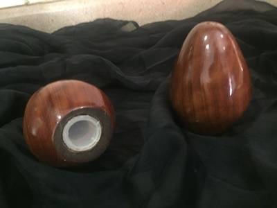 Vintage wooden Salt and Pepper pot, solid heavy dark wood