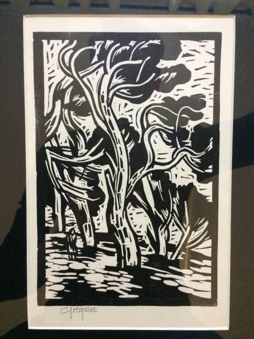 Gregoire Boonzaier - Trees - Linocut