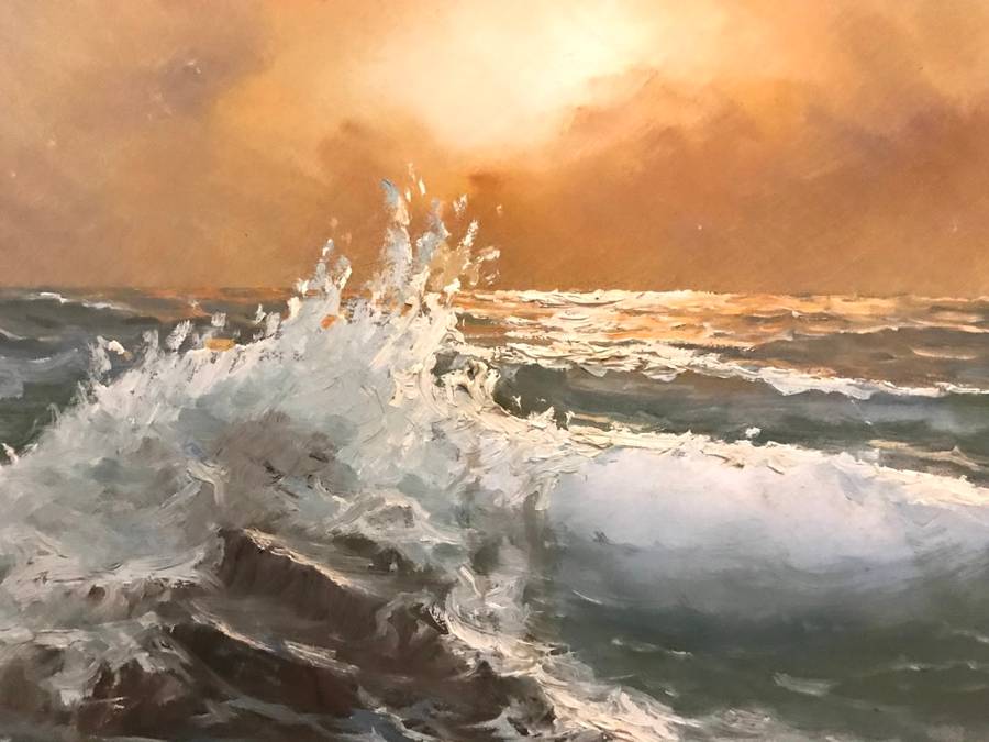 Gian Piero Garizio - seascape - oil on board