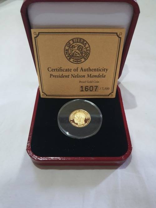 Nelson Mandela Sierra Leone 1/10 ounce proof gold coin