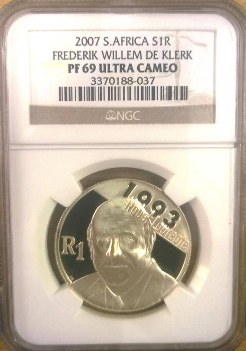De Klerk 2007 Protea Silver NGC Graded PF69 Ultra Cameo