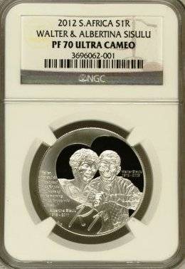 Sisulu 2012 Protea Silver NGC Graded PF70 Ultra Cameo. Low Mintage!!!!