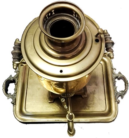 RUSSIAN SAMOVAR URN AND TRAY - 1886