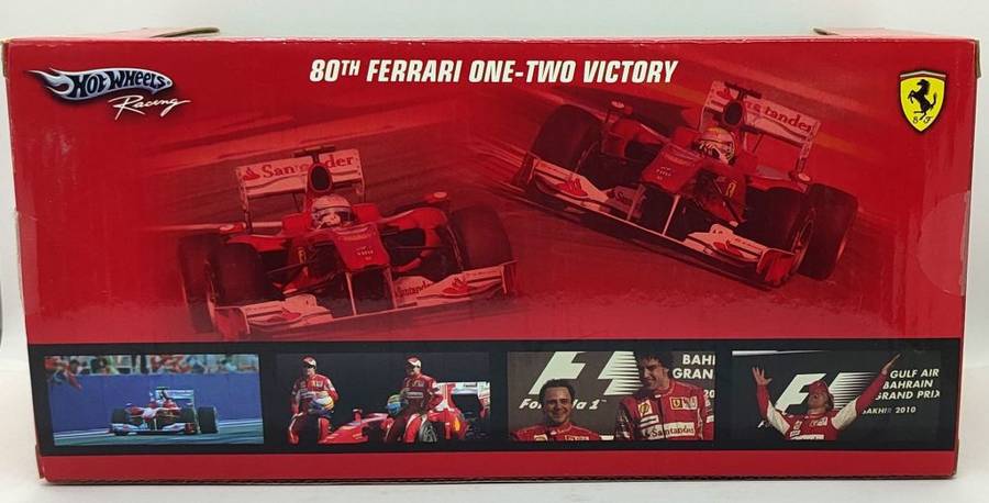 **VERY RARE/AS NEW* 1/43 HW Racing Ferrari 80th 1-2 Victory Set BahrainGP 2010 Alonso-Massa (LE0686)