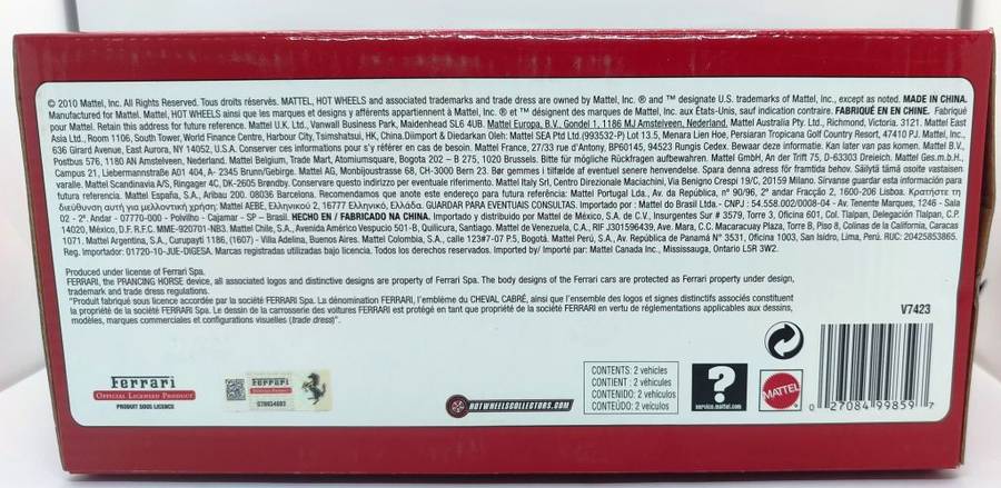 **VERY RARE/AS NEW* 1/43 HW Racing Ferrari 80th 1-2 Victory Set BahrainGP 2010 Alonso-Massa (LE0686)