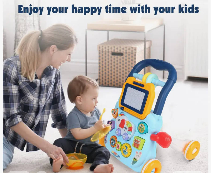 2-in-1 Baby Push Walker-blue