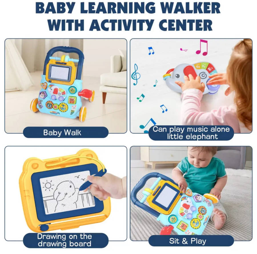 2-in-1 Baby Push Walker-blue