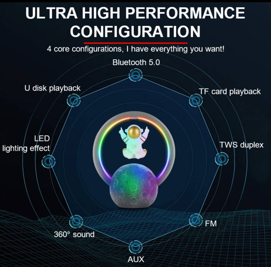 Bluetooth Maglev Speaker Wireless Astronauts RGB Speaker