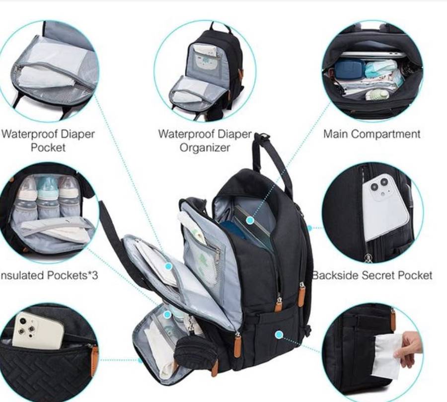Multi-functional baby diaper bag & Bed
