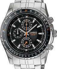 CASIO Slide Rule Bezel Analog Chronograph Aviator Watch **BRAND NEW**