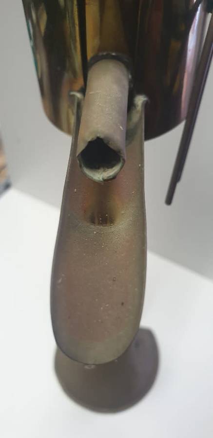 Antique Dutch Brass wall mounted Snotneus Oil lamp 19th Century