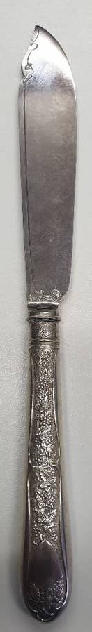 1877 John Sanderson and Son Silverplated 24 piece Fish knife and fork set.