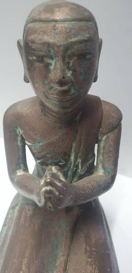 Burmese Bronze Monk Praying