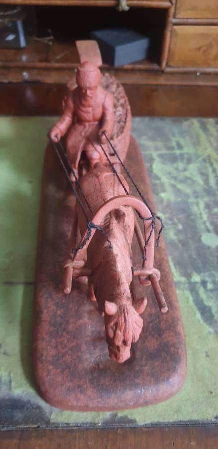 Pre 1917 Metal Russian Cossack on a Troika Sled.