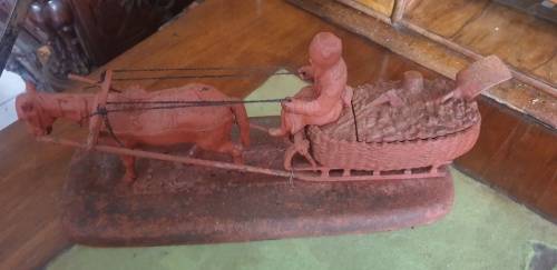 Pre 1917 Metal Russian Cossack on a Troika Sled.