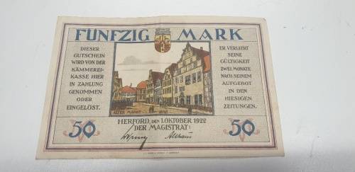 4 GERMAN NOTGELD NOTES. PLEASE SEE PICTURES AND DESCRIPTION