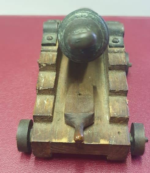 Antique Bronze and wooden toy/display Cannon. Circa 1864?