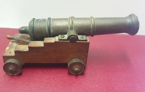 Antique Bronze and wooden toy/display Cannon. Circa 1864?