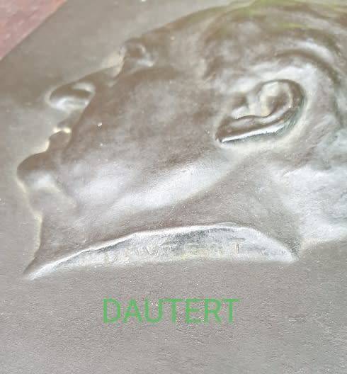 Vintage Johann Wolfgang von Goethe Bronze Plaque. Signed by DUATERT