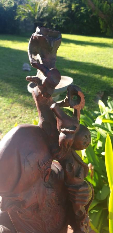 Shou Lao God of Longevity Wooden Carved Statue