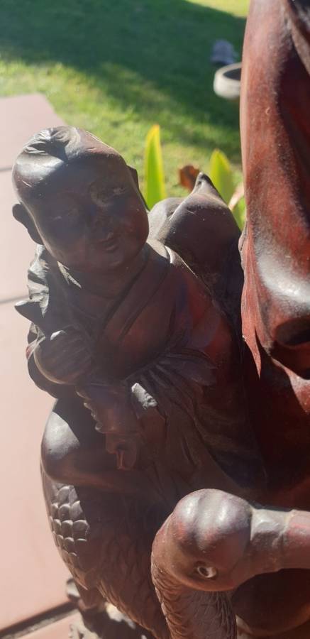 Shou Lao God of Longevity Wooden Carved Statue