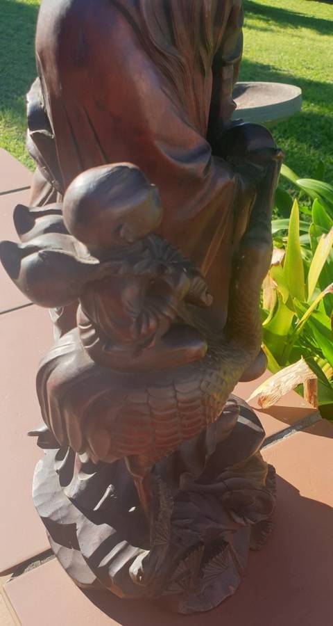 Shou Lao God of Longevity Wooden Carved Statue