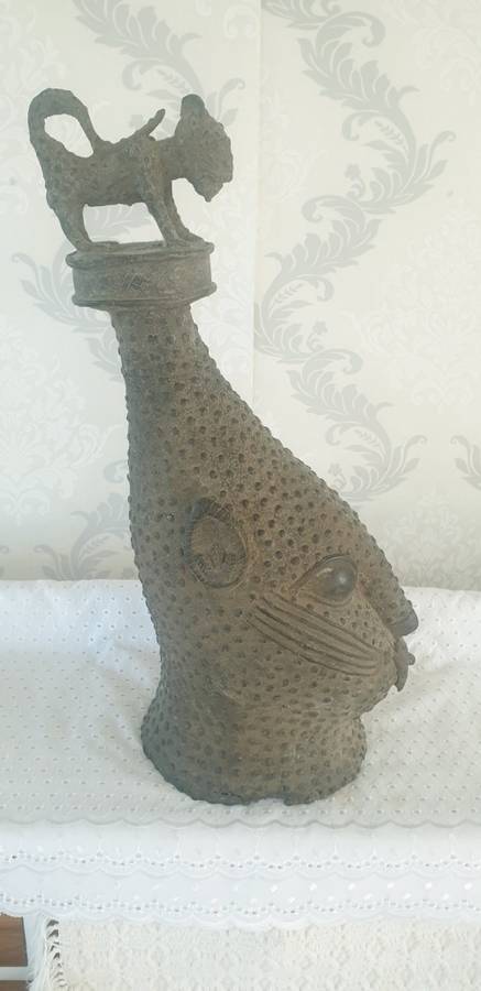 Benin Bronze Leopard Head