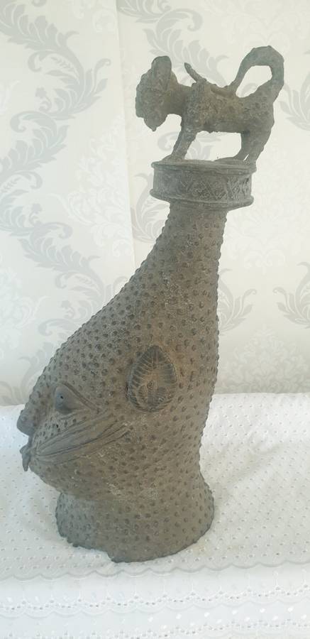 Benin Bronze Leopard Head